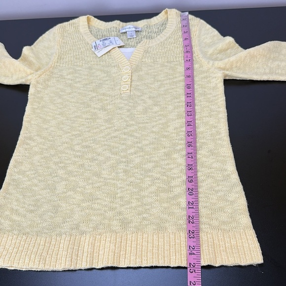 Christopher & Banks Butter Yellow 3/4 Sleeve Top S Soft Lightweight Breathable - Picture 11 of 13
